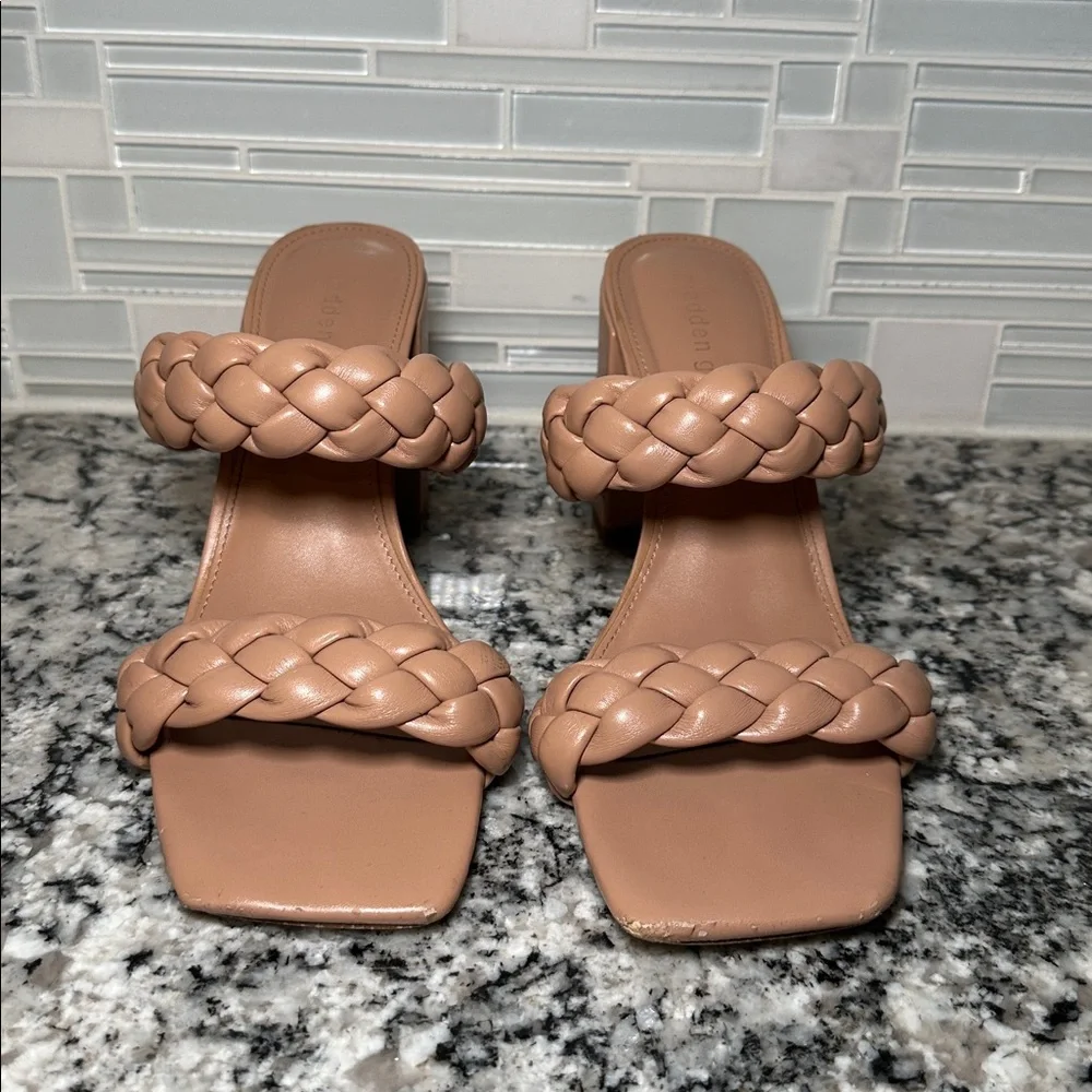 Madden Girl Dixcy Braided Cream Block Heel Sandals - 11 - Picture 3 of 10